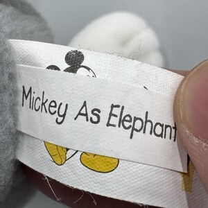 Disney Parks World Mickey Mouse As Elephant Plush Doll 8” Stuffed Beanbag Toy image 10