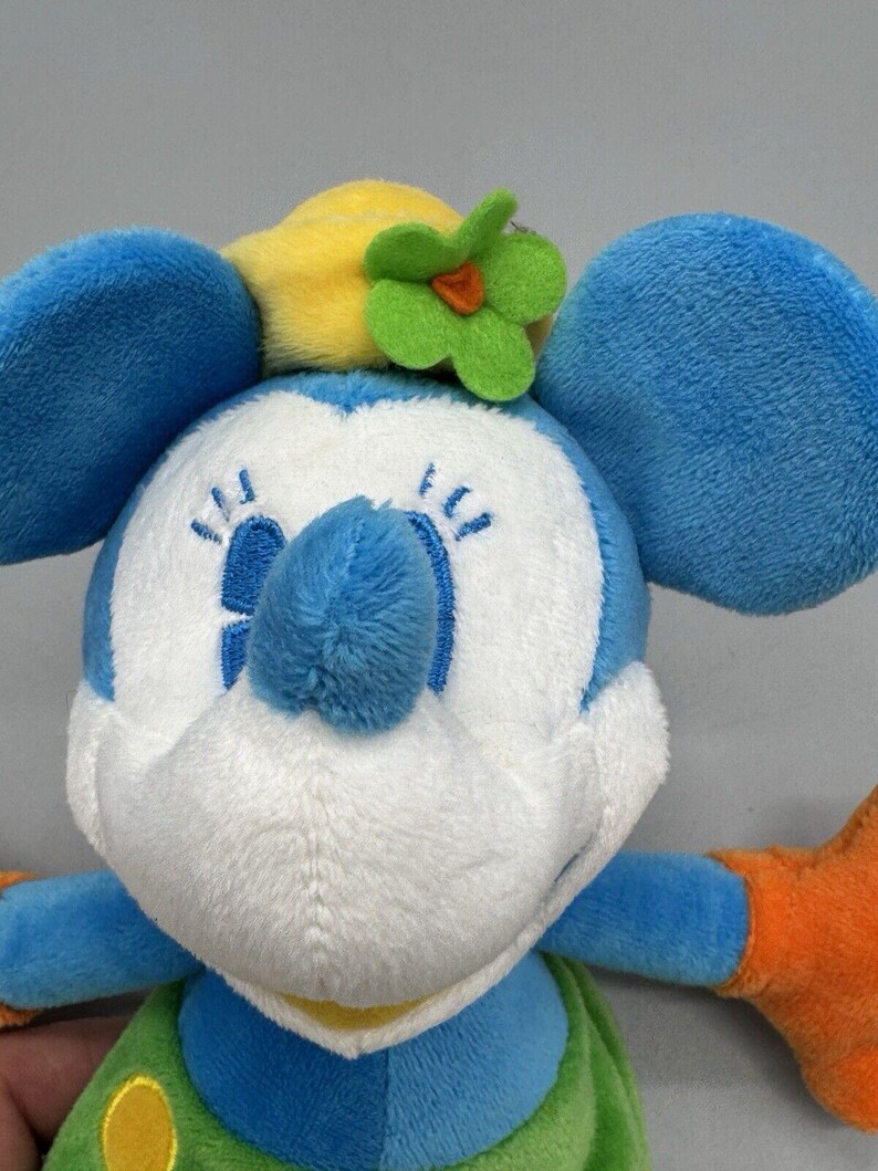 Disney Minnie Mouse Plush 9” Blue Orange Green Disneyland World Stuffed Animal image 7