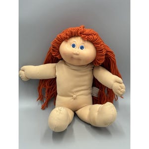 Vintage Cabbage Patch Kids Puppe, rot-orange Haare, blaue Augen, Caleco (Details lesen)