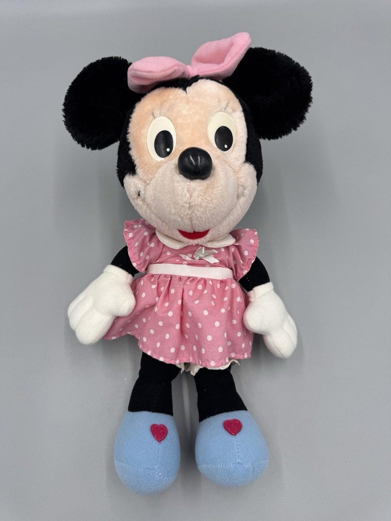 Vintage Disney Playskool Minnie Mouse Doll Plush 14” Stuffed Animal No Tag READ image 1