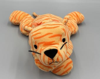 Vintage Ty Pillow Pals Purr the Cat Orange Tabby Plush 12” Stuffed Animal 1996