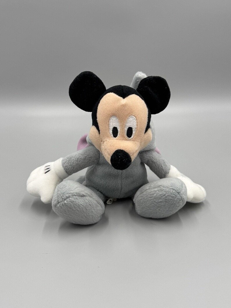 Disney Parks World Mickey Mouse As Elephant Plush Doll 8” Stuffed Beanbag Toy image 6