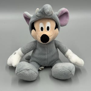 Disney Parks World Mickey Mouse As Elephant Plush Doll 8” Stuffed Beanbag Toy image 1