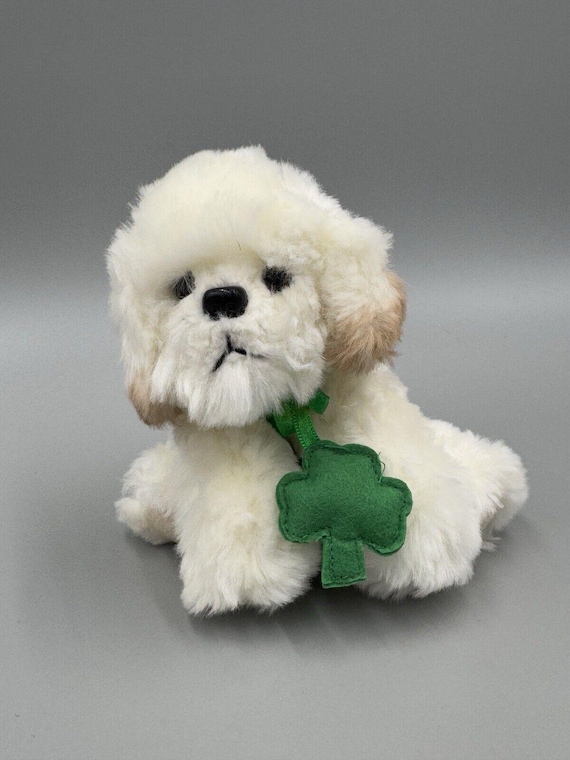 Russ Dog Muffin Bichon Frise Maltese Puppy White W/ Shamrock Irish