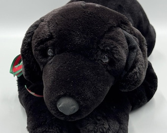 Large Black Labrador Retriever Lab Plush 20 Inch Stuffed Animal No Tag