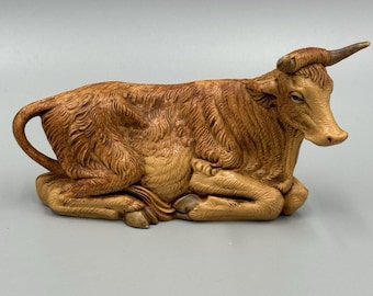 ヴィンテージ フォンタニニ キリスト降誕 牛 座って休むフィギュア イタリア