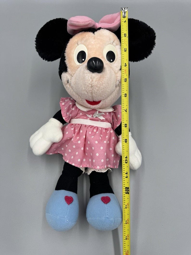 Vintage Disney Playskool Minnie Mouse Doll Plush 14” Stuffed Animal No Tag READ image 3