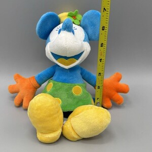 Disney Minnie Mouse Plush 9” Blue Orange Green Disneyland World Stuffed Animal image 4