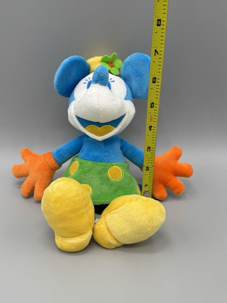 Disney Minnie Mouse Plush 9” Blue Orange Green Disneyland World Stuffed Animal image 4