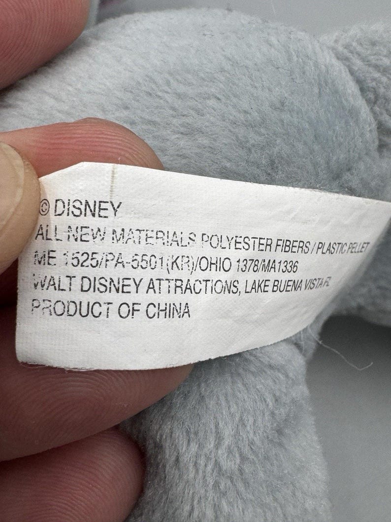 Disney Parks World Mickey Mouse As Elephant Plush Doll 8” Stuffed Beanbag Toy image 11