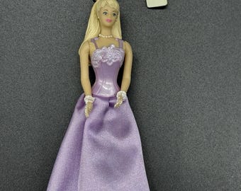 Vintage Barbie In Lavender Purple Gown Keychain