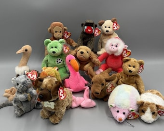 Ty Beanie Babies Lot Of 15 Assorted Stuffed Animals