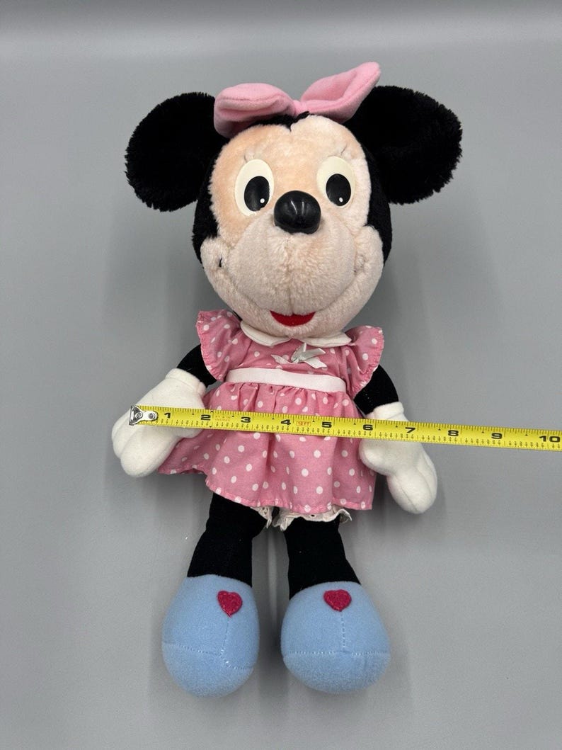 Vintage Disney Playskool Minnie Mouse Doll Plush 14” Stuffed Animal No Tag READ image 4