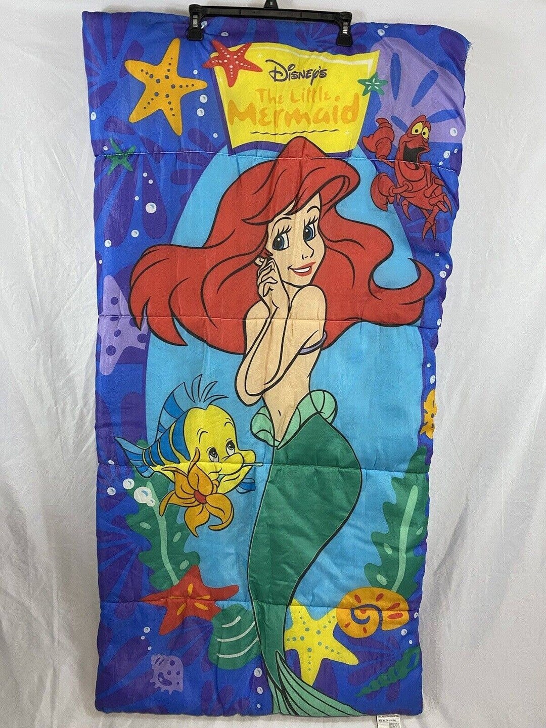 Vintage Disney Little Mermaid Sleeping Bag Ariel Flounder Etsy