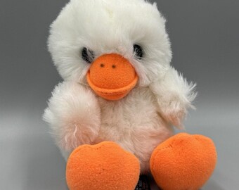 Vintage 1989 Moonbeam White Duckling Plush Small Baby Duck Stuffed Animal 6”