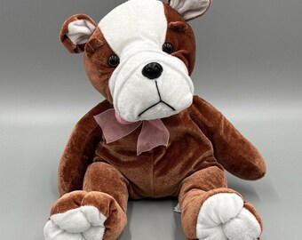 Kuddle Me Toys Bulldog Plush Brown White 13” Stuffed Animal