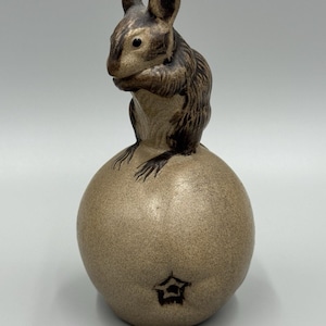 Poole Pottery England Stoneware Figure Mouse Standing On An Apple Signed