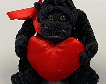Kids America Gorilla mit Herz Plüsch 14 cm Vintage 2002