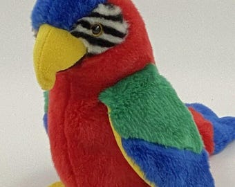 Vintage TY Beanie Buddies Jabber the Parrot Plush 9" Stuffed Animal 1999