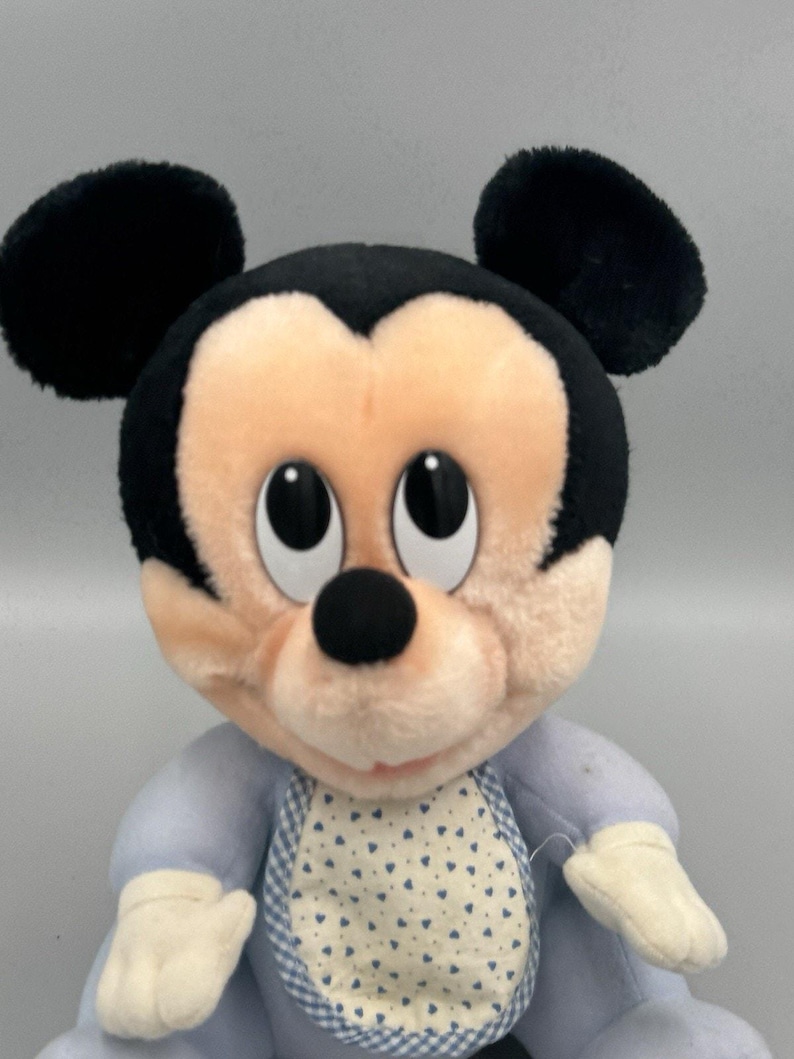 Vtg 1984 Hasbro Softies Baby Mickey Mouse Disney Blue Plush 11” Stuffed Doll image 2