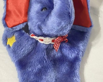 Elefante di peluche, burattino a mano, della Little People's Work Shop, vintage 1988