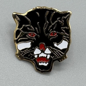 Vintage Black Cat Cougar Enamel Lapel Pin