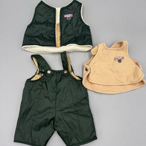 Vintage Teddy Ruxpin Adventure Hiking Outfit Green & Tan Vest Bear Clothing