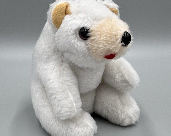 Vintage BJ Toy Co White Sitting Polar Bear Plush Small 5” Stuffed Animal