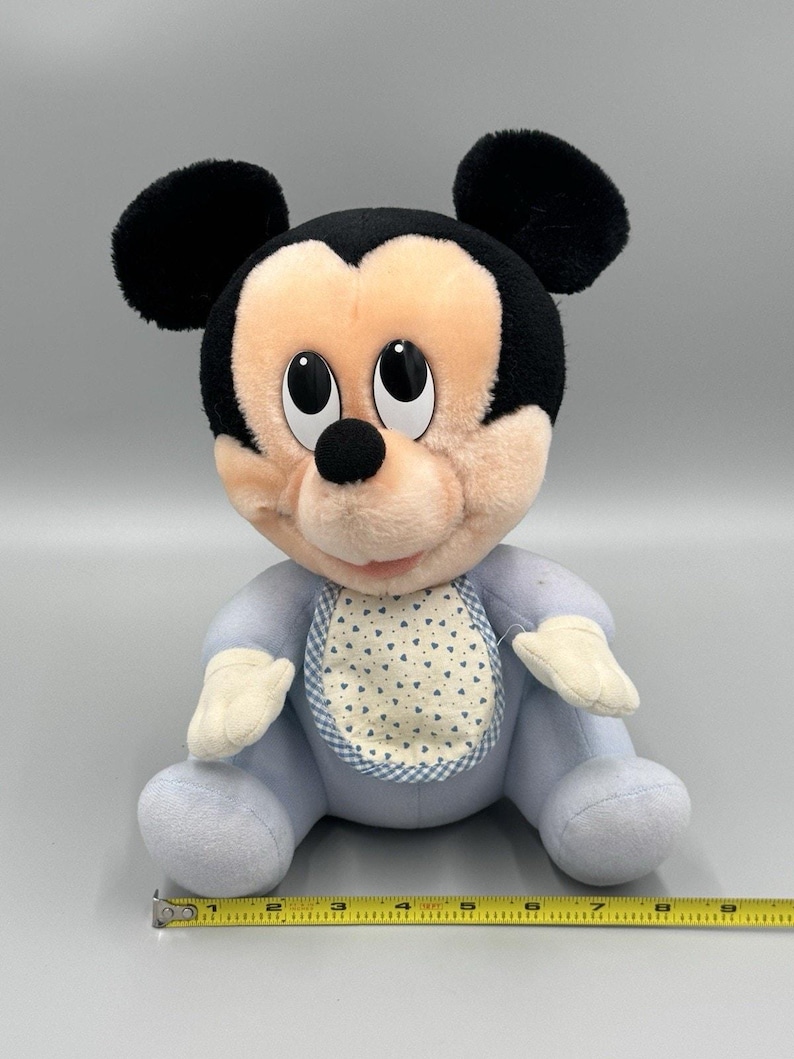 Vtg 1984 Hasbro Softies Baby Mickey Mouse Disney Blue Plush 11” Stuffed Doll image 4