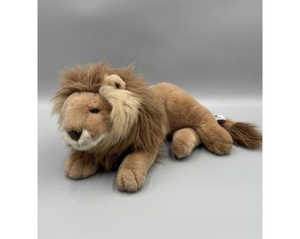 Vintage Aurora Realistic Lion A&A Plush Inc 14 Inch Stuffed Animal 1992