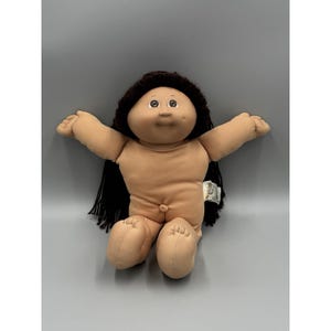 Vintage Coleco Cabbage Patch Kids docka bruna ögon hår gropar