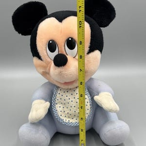 Vtg 1984 Hasbro Softies Baby Mickey Mouse Disney Blue Plush 11” Stuffed Doll image 3