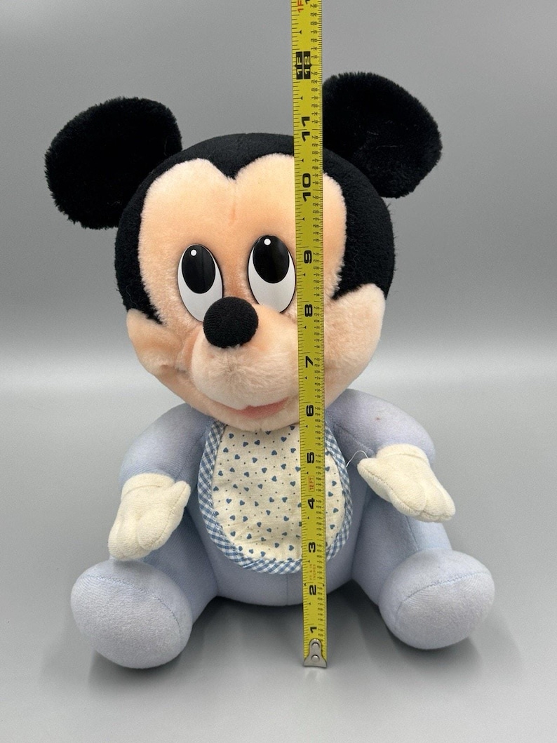 Vtg 1984 Hasbro Softies Baby Mickey Mouse Disney Blue Plush 11” Stuffed Doll image 3