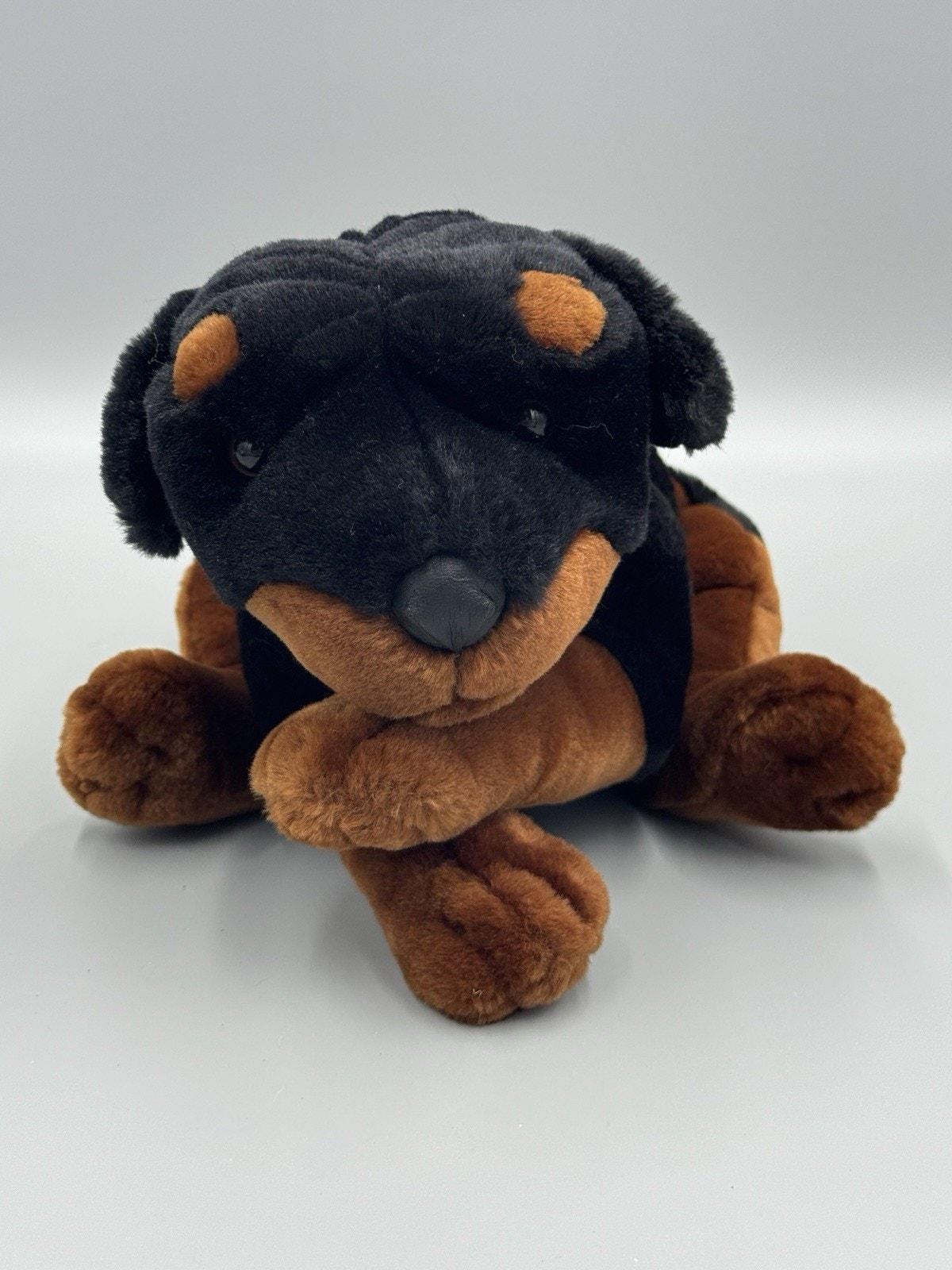 Vintage Kids Preferred Rottweiler Plush Dog 10” Stuffed Animal