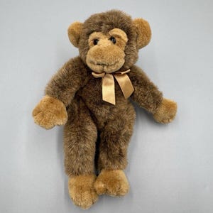 TC Dawson ROSCOE Monkey 8&quot; Plush Realistic Brown Stuffed Chimp Chimpanzee Ape