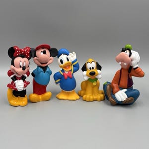 Vintage Disney Musse Pigg & Vänner Badkarsleksaker Figurer Parti med 5 bild 1