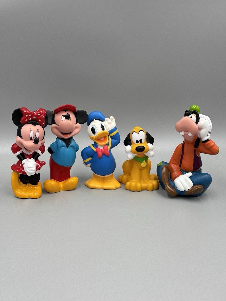 Vintage Disney Musse Pigg & Vänner Badkarsleksaker Figurer Parti med 5 bild 1