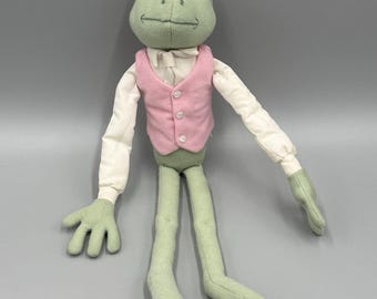 Muñeco de peluche vintage Bently Hopperton Frog, Bently y Egg, 40 cm (16 pulgadas), 1996.