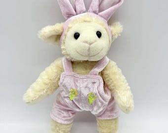 Vtg 1997 Chrisha Playful Plush Lamb Sheep In Bunny Costume Plush 7.5”