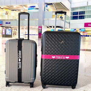 Personalisierter Kofferband, bestickter oder bedruckter Gepäckgurt Personalized luggage strap individuell verstellbar sicher, Geschenkidee Bild 3