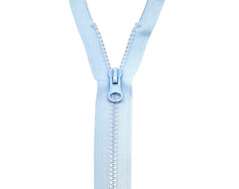 Reißverschluss , Reißverschluss Zipper, / Hellblau von 4 cm bis 60cm, unteilbar oder teilbar Grob  Vielseitig : Hochwertig