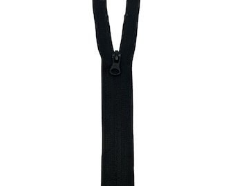 Cerniera nascosta nera, da 4 cm a 80 cm, indivisibile o divisibile, alta qualità per giacche, gonne, borse