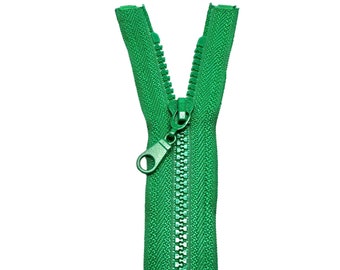 Cremallera verde, cremallera de 4 cm a 80 cm, indivisible o divisible gruesa, alta calidad para chaquetas, faldas