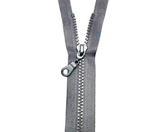 Reißverschluss ;  Zipper , Dunkelgrau Reißverschluss , von 4 cm bis 80 cm, unteilbar oder teilbar Grob Hochwertig für Jacken Röcken Taschen