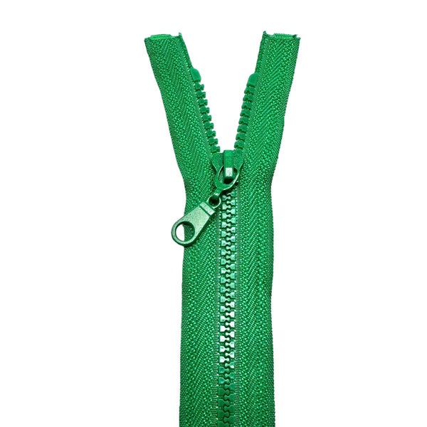 Fermeture éclair verte, fermeture éclair de 4 cm à 80 cm, indivisible ou divisible grossière, haute qualité pour vestes, jupes