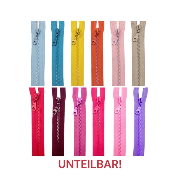 Zipper Indivisible Zipper fermeture éclair from 4 cm to 80 cm INDIVISIBLE!! Coarse Versatile High quality for jackets, trousers, bags and much more