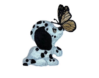 Patch, iron-on motif, iron-on image, application for ironing on, patch, dog, DIY, easy and quick, 8 x 6 cm