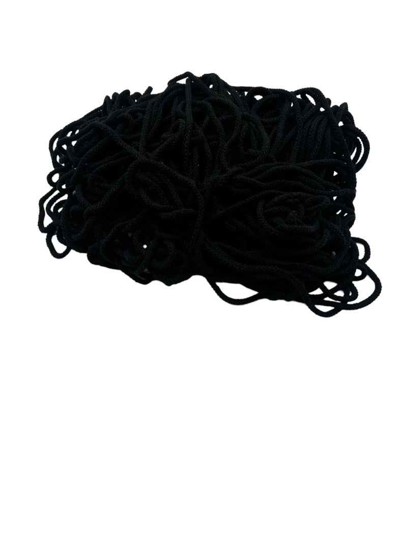 Cotton cord soft 5 mm, colour: black, natural material, non-chemical, organic 100% cotton, High quality, image 2
