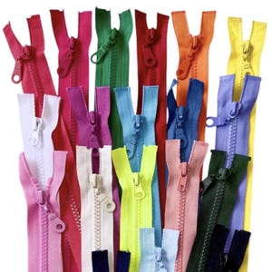 Reißverschluss 4cm bis 80cm Plastik Kunststoff GROBE Zähne Zippern teilbar Nähzubehör für Jacken Hosen Röcke Kleider Leder Reißverschluss