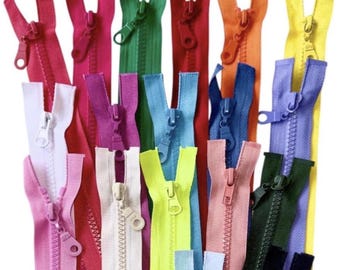Reißverschluss 4cm bis 80cm Plastik Kunststoff Grobe Zähne Zippern teilbar Nähzubehör für Jacken Hosen Röcke Kleider Leder Reißverschluss